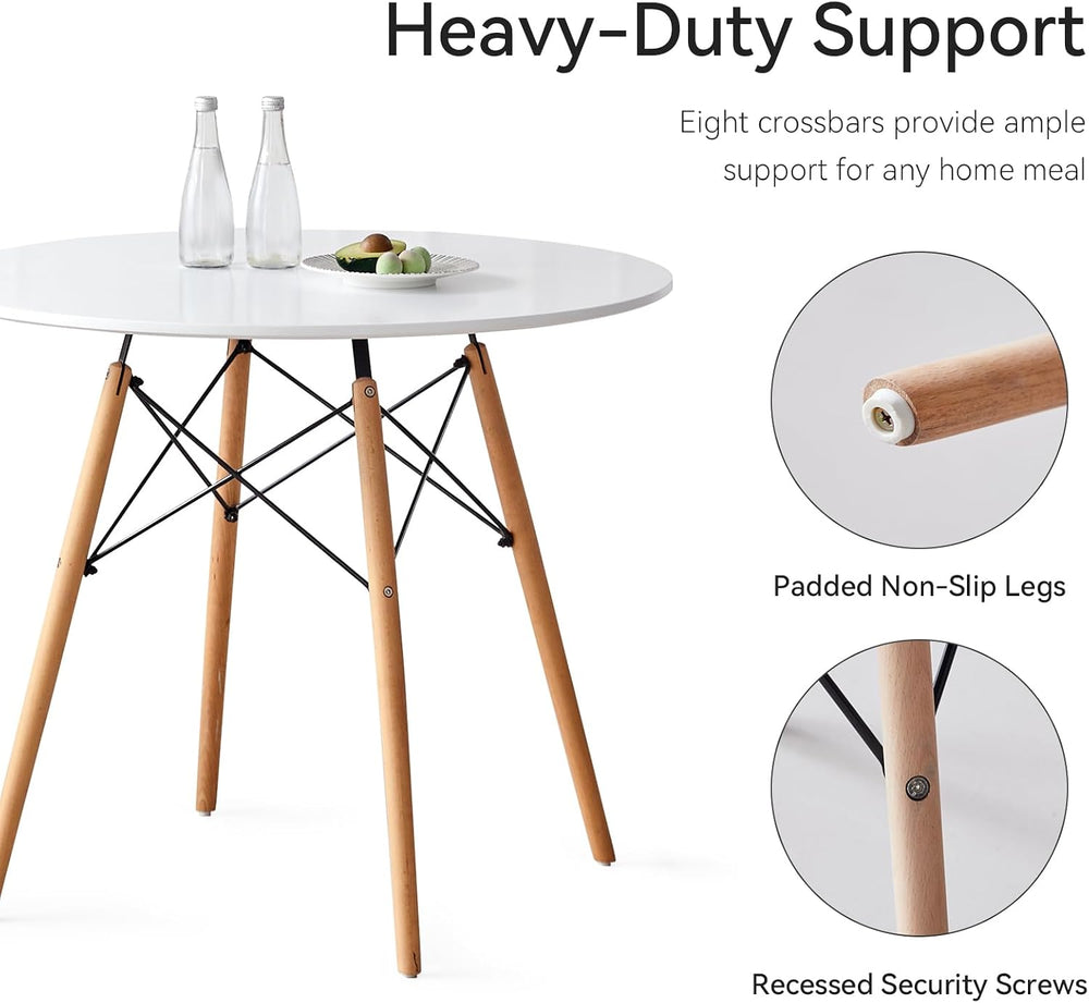 5-Piece Round Dining Set, 35.5" Kitchen Table Chairs Set of 4 | Space Sa...