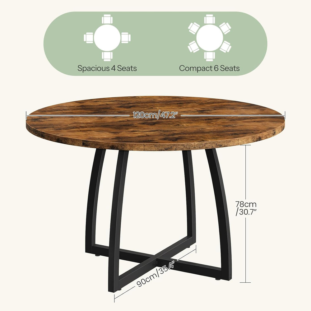 CHOEZON 47.2-Inch Round Dining Table for 4, Kitchen Dining Room Circle Dinner...