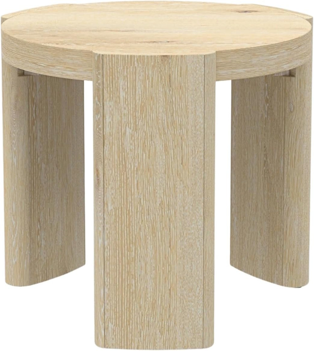 Alpine Furniture Sloane 20 in. W Round Wood End Table in Natural Driftwood