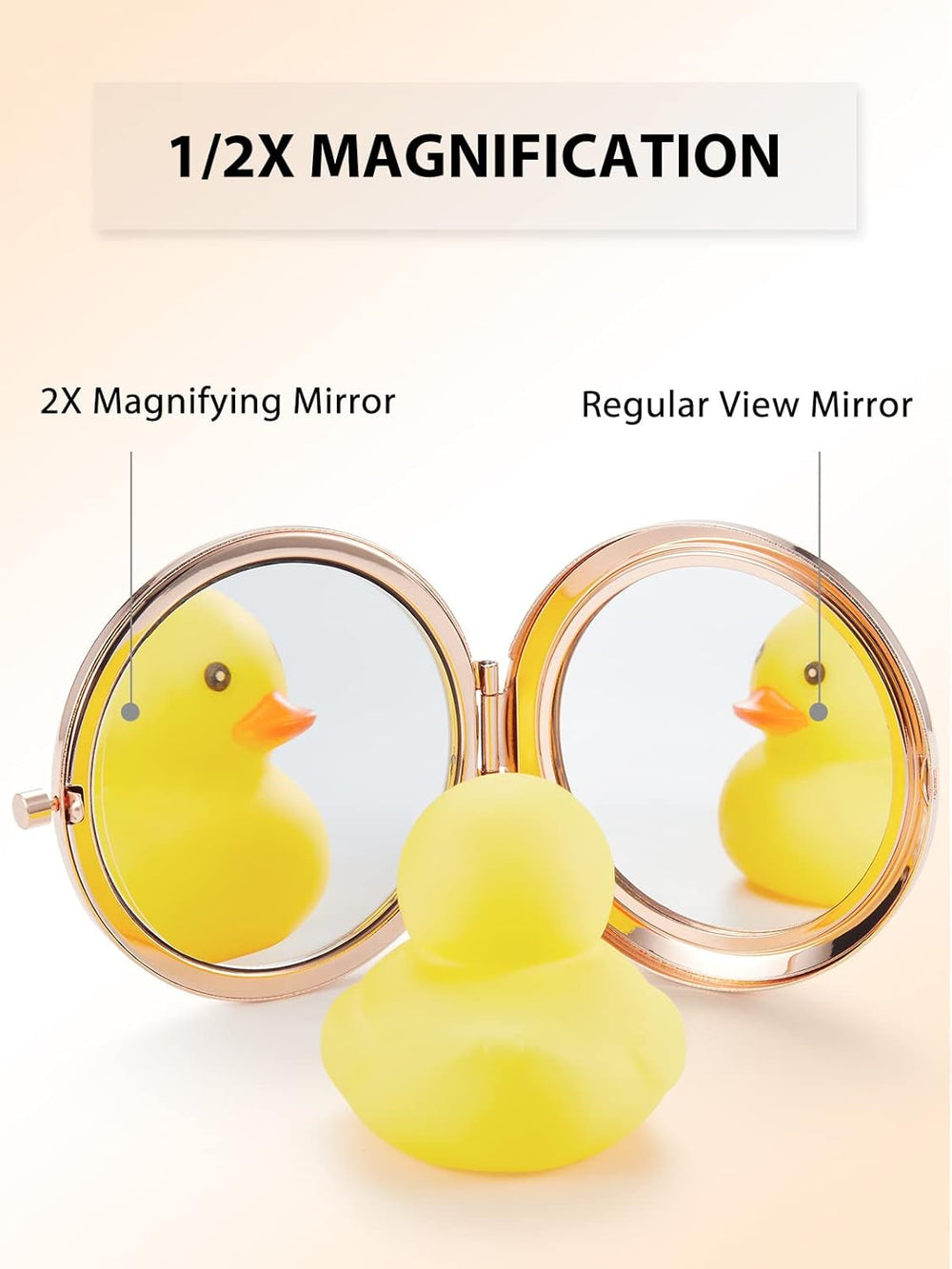 12 Pieces Compact Mirror Bulk, 1x/2x Pocket Mirror, Rose Gold