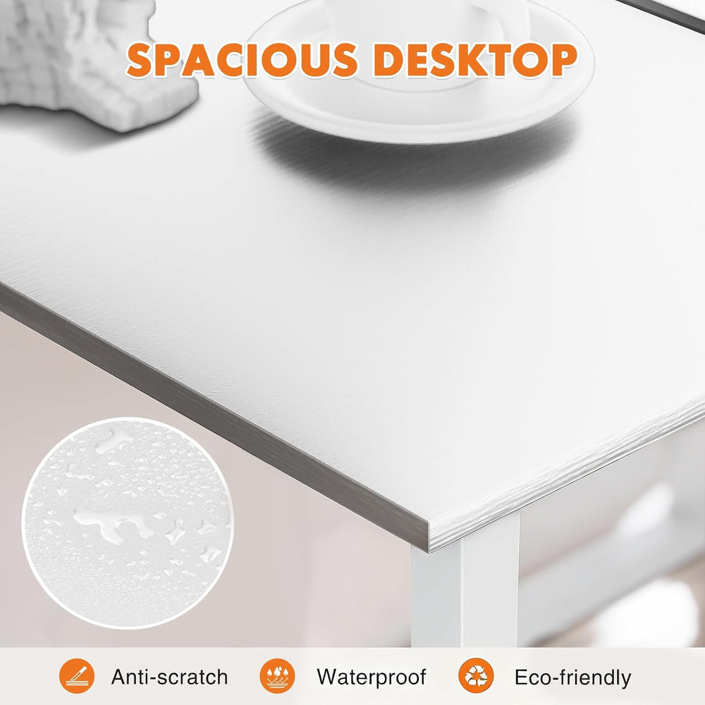 Sweetcrispy 32-Inch Small Computer Desk for Bedroom, White, 2 Pack