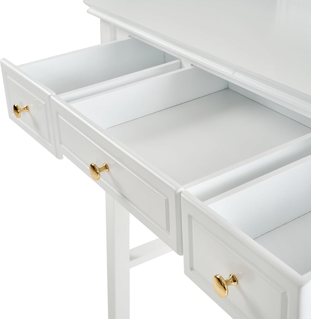GOWE Vanity Table Set White Modern Contemporary Comfortable Upholstered for L...