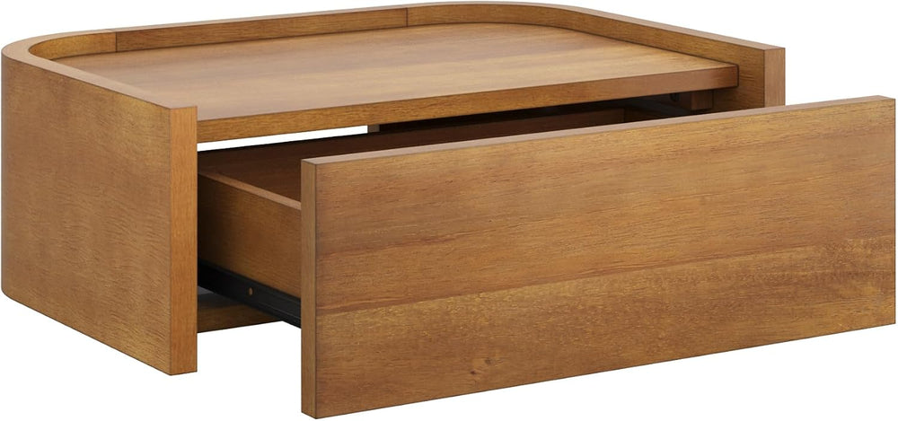 Nathan James Tyla Wall Mounted Bedside Table, Floating 1-Drawer Nightstand wi...