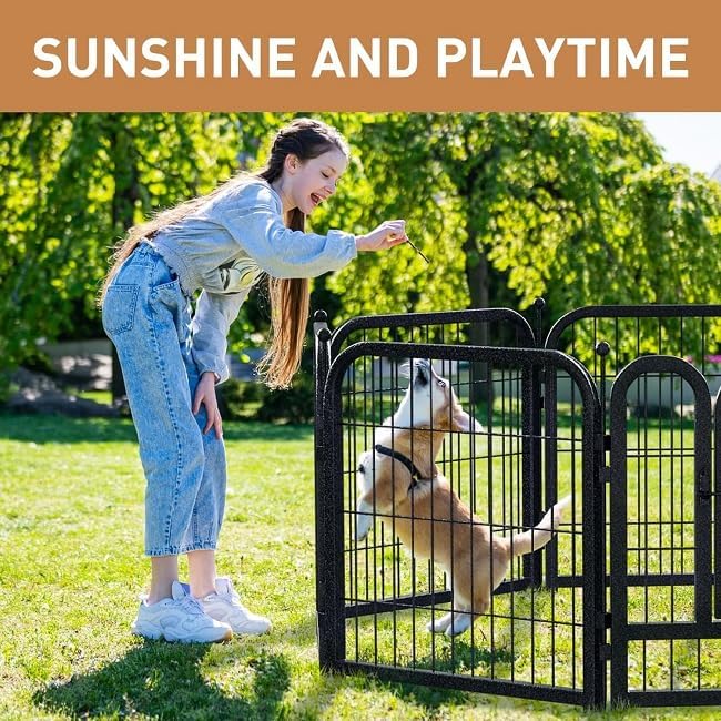 Metal Dog Playpen 40in H 32 Panels Heavy Duty Dog Fence