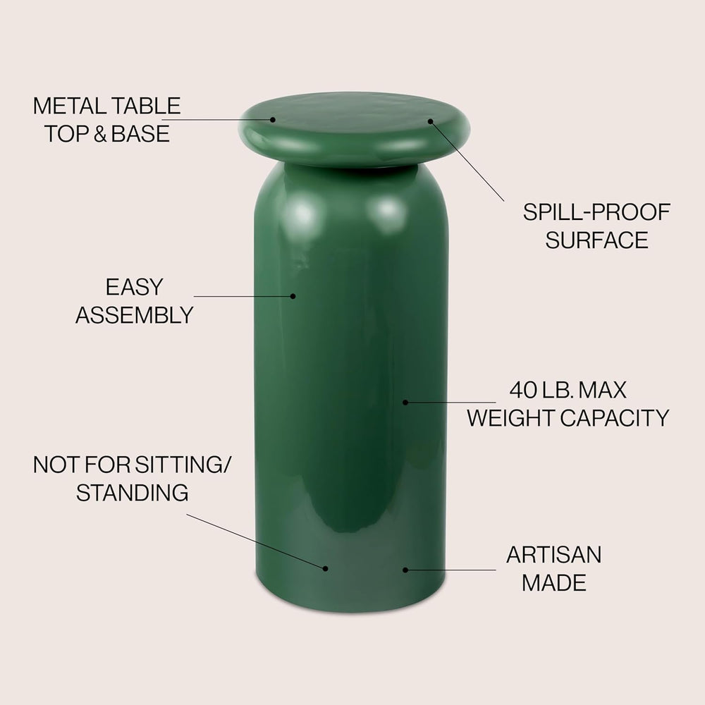 Eyely DNE1008A Elian 22.75" Mid-Century Modern Metal Sleek Cylinder Drin...