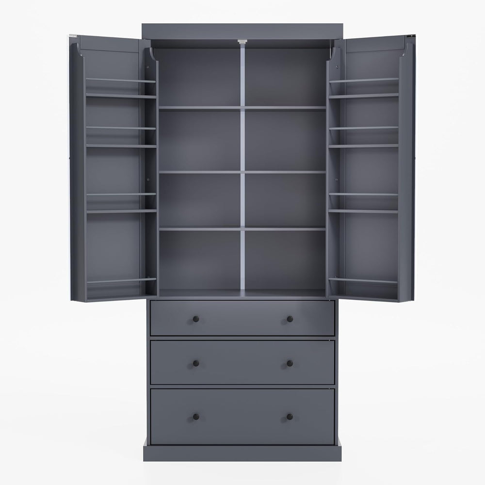 Merax 77" Kitchen Pantry Storage Cabinet with Drawers, Freestanding Bath...
