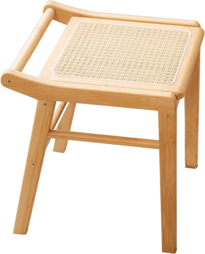 Tiita Rattan Vanity Stool, Bamboo Dressing Chair, Ottoman and Step Stool