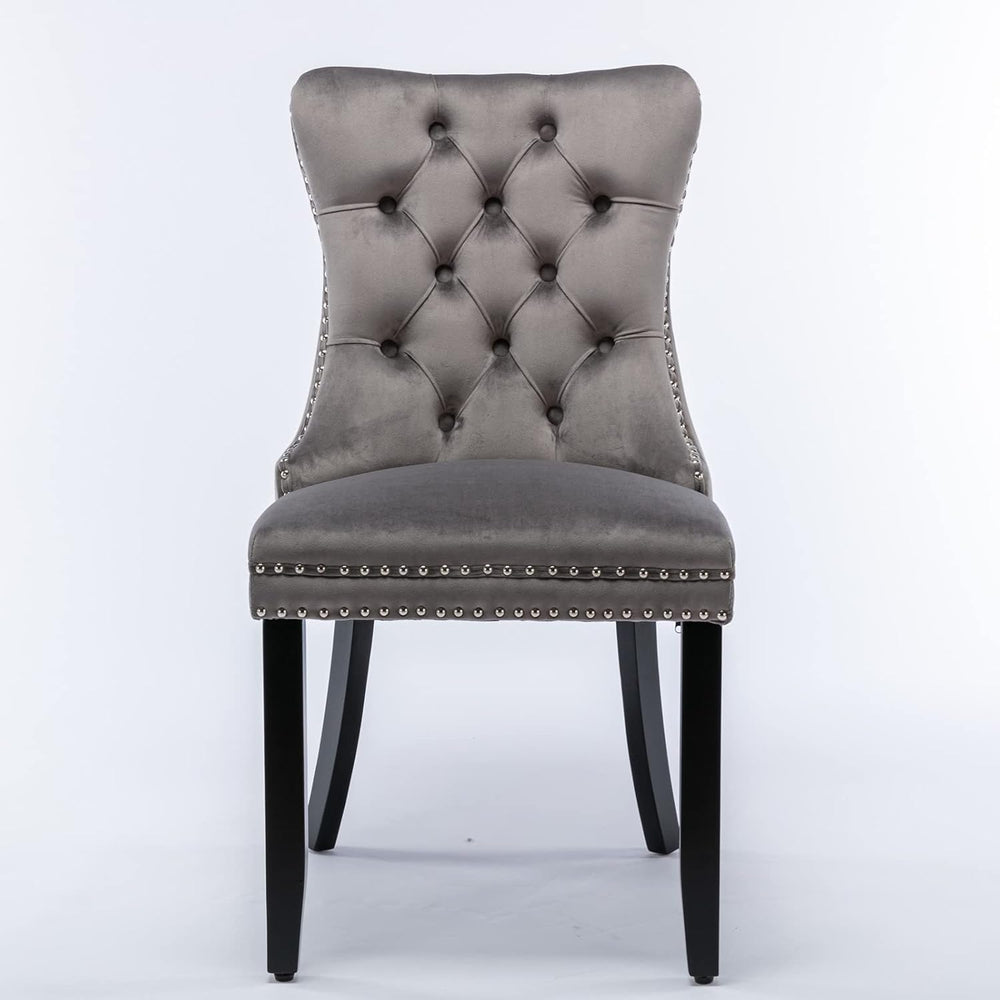 KEIKI Tufted Dining Room Chairs Set of 2, Velvet Kitchen Nailhead Trim Chairs...