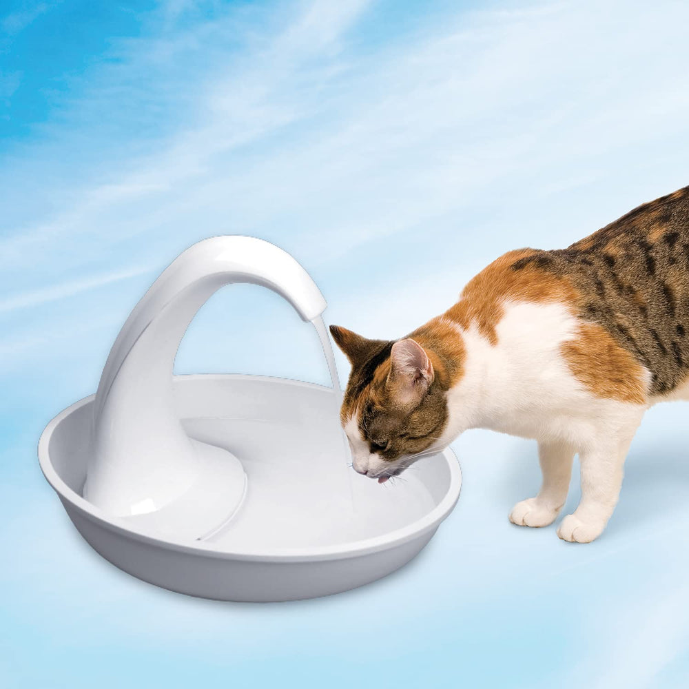 Pioneer Pet Swan Pet Drinking Fountain for Cats and Dogs - 80oz Capacity, Gre...