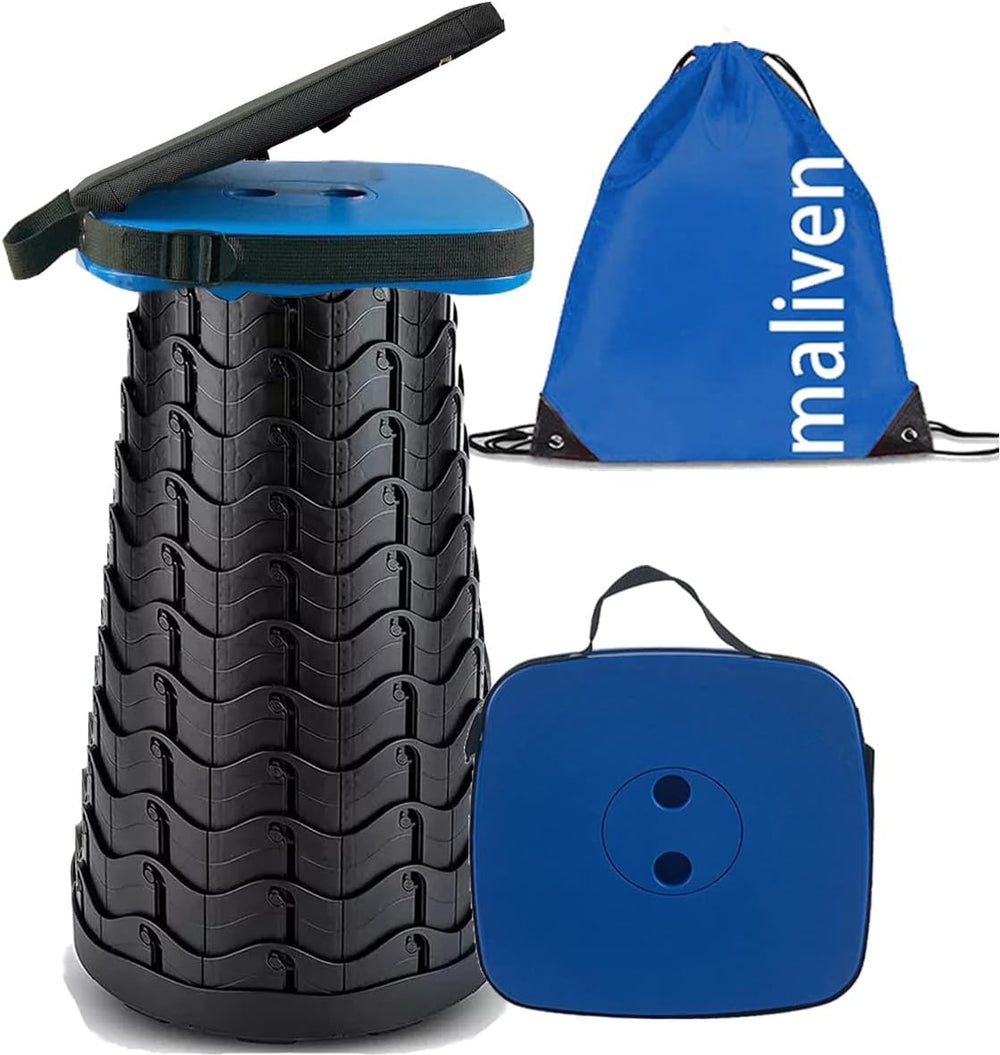Collapsible Camping Stool with Seat Cushion & Nylon Bag, Square Portable ...