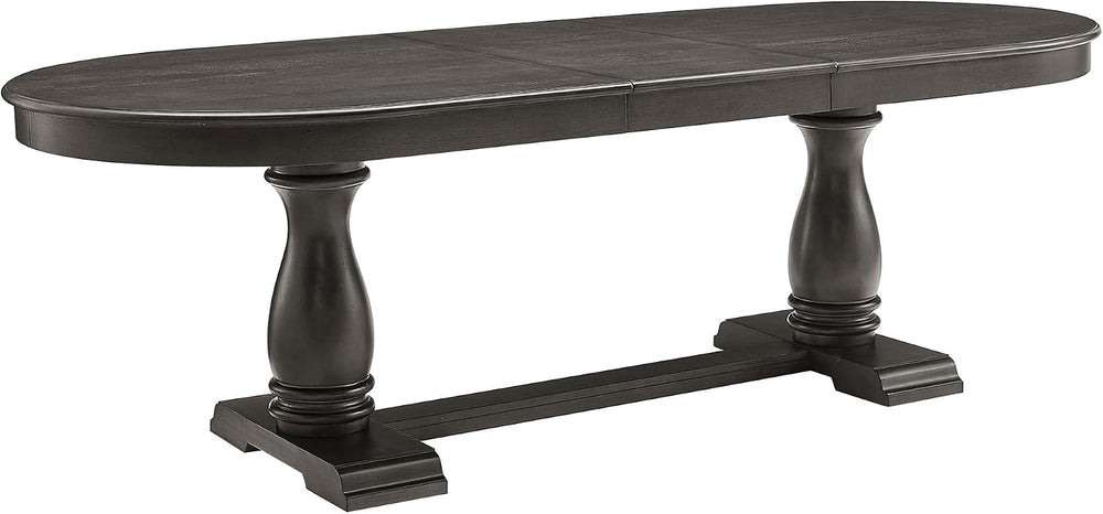 Mid-Century Modern Wooden Dining Table Extendable Oval Dining Table with 18&q...