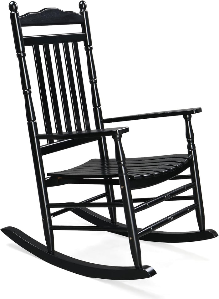 VINGLI Wooden Rocking Chair, Outdoor Rocking Chair, Black(1PC)