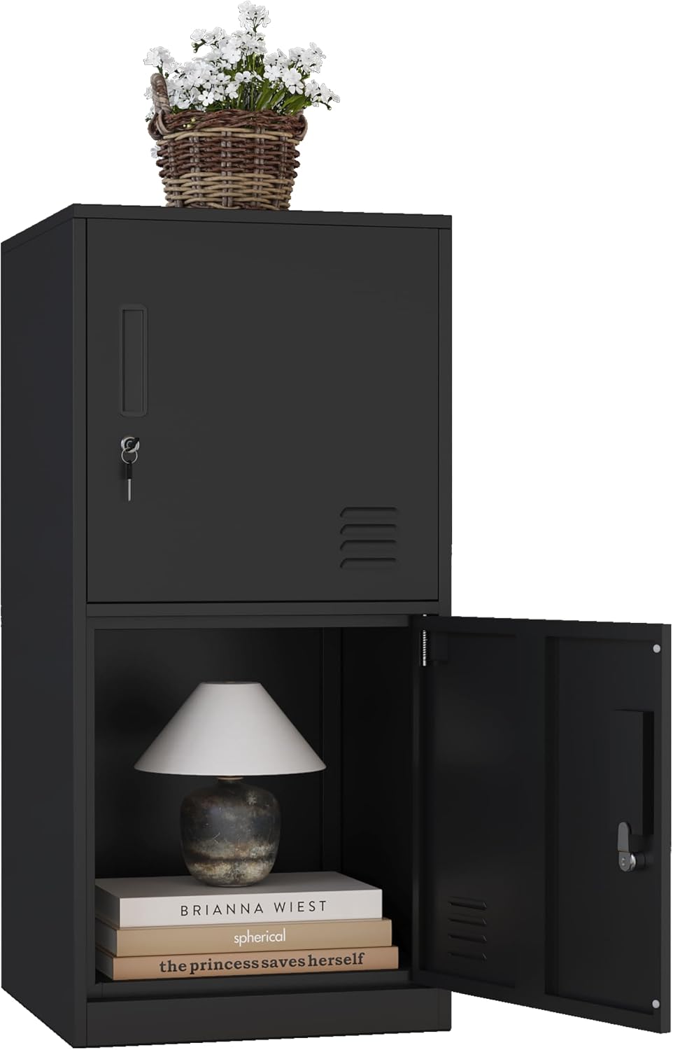 2 Door Metal Vertical Storage Locker for Home Office, School, Office, Home,Gy...