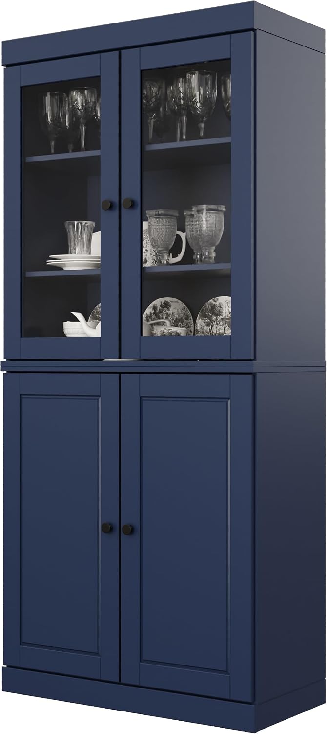 Palace Imports 100% Solid Wood 32"" Pantry Cabinet with Raised Pane...