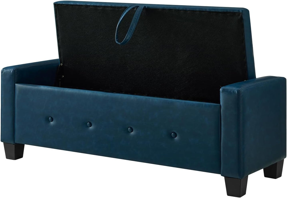 Storage, Bench for Bedroom,Living Room,Hallway, Upholstered Tufted Faux Leath...