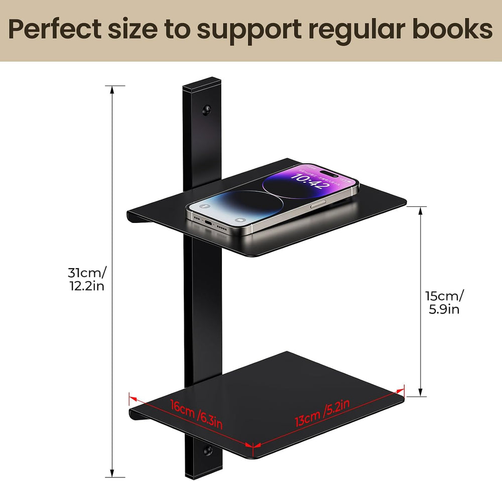 Floating Book Shelves for Wall, 6 Tier Invisible Floating Bookshelf, Vertical...