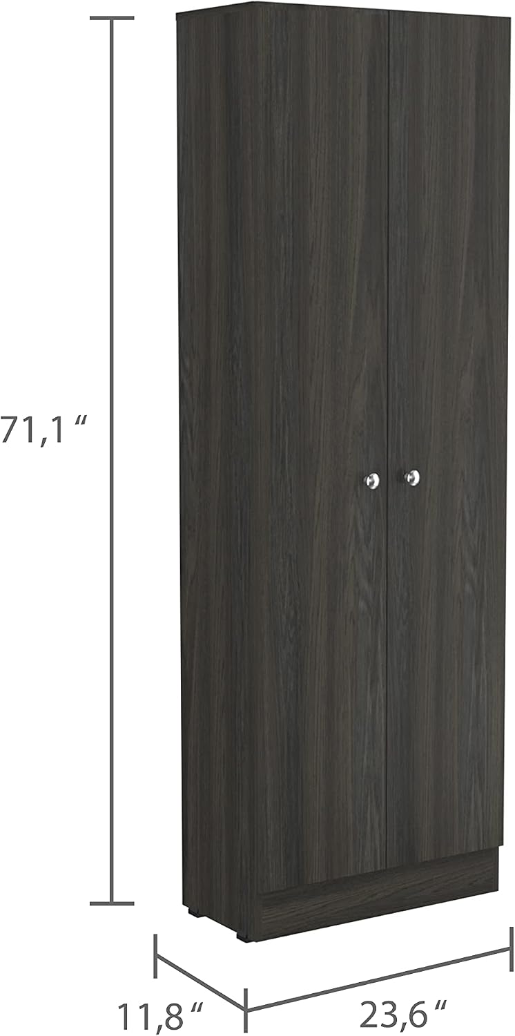 71" H Kitchen Storage Pantry Cabinet,2-Door Wooden Cupboard Credenza Buf...