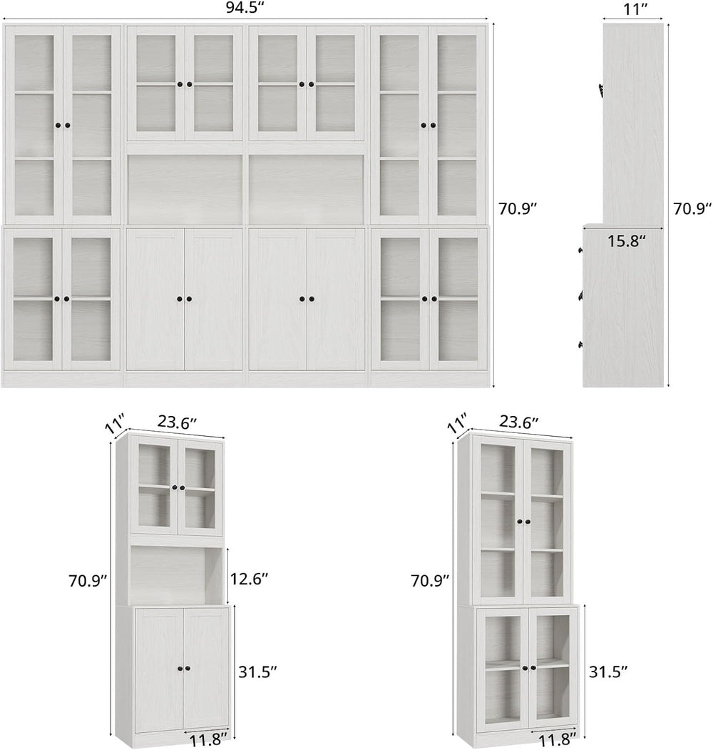 TUSY VOWNER 71'' Tall Pantry Cabinet, Kitchen Hutch Storage Cabinet, ...