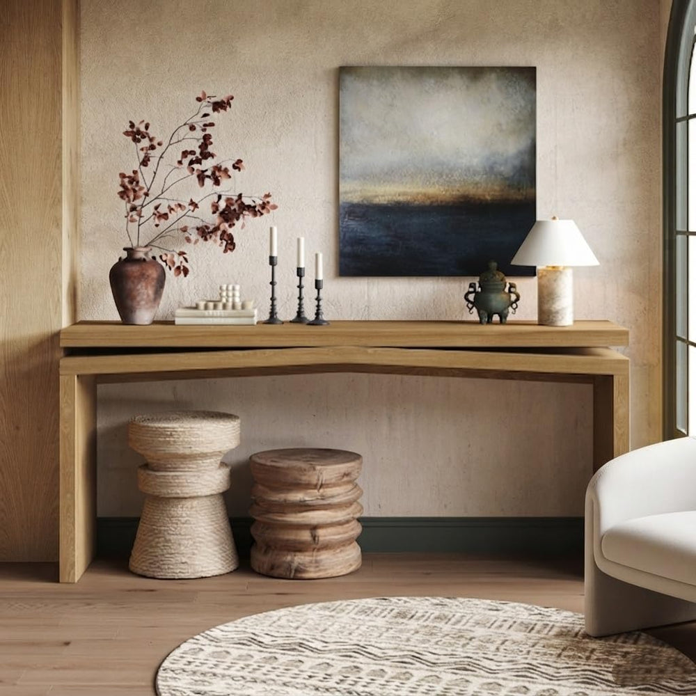 SOFTSEA Arches Console Table with Spacious Tabletop, Antique Brown