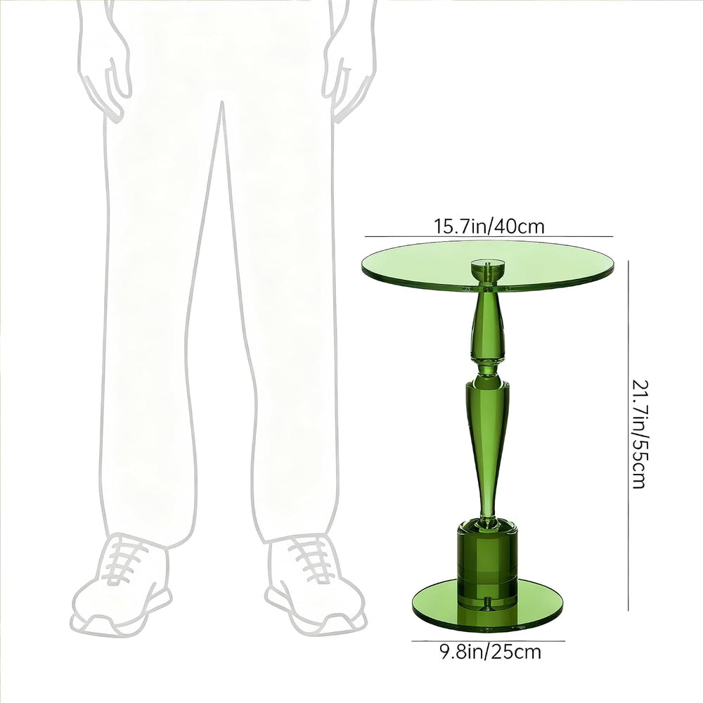 Acrylic Round Side Table, End Table Nightstand Pedestal Table for Living Room...