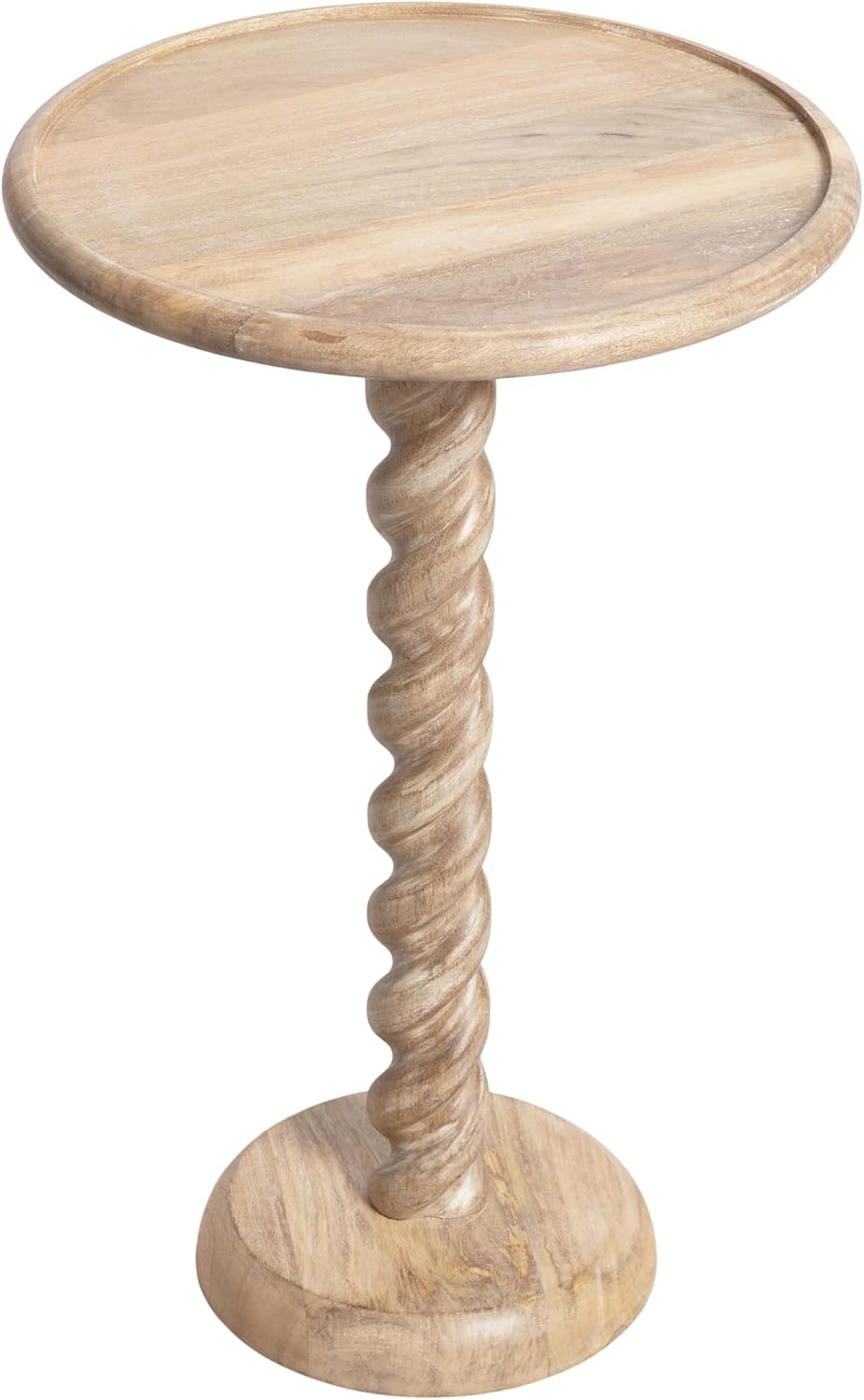 Kate and Laurel Willoughby Modern Wooden Spiraled Round Side Table, 15 x 15 x...