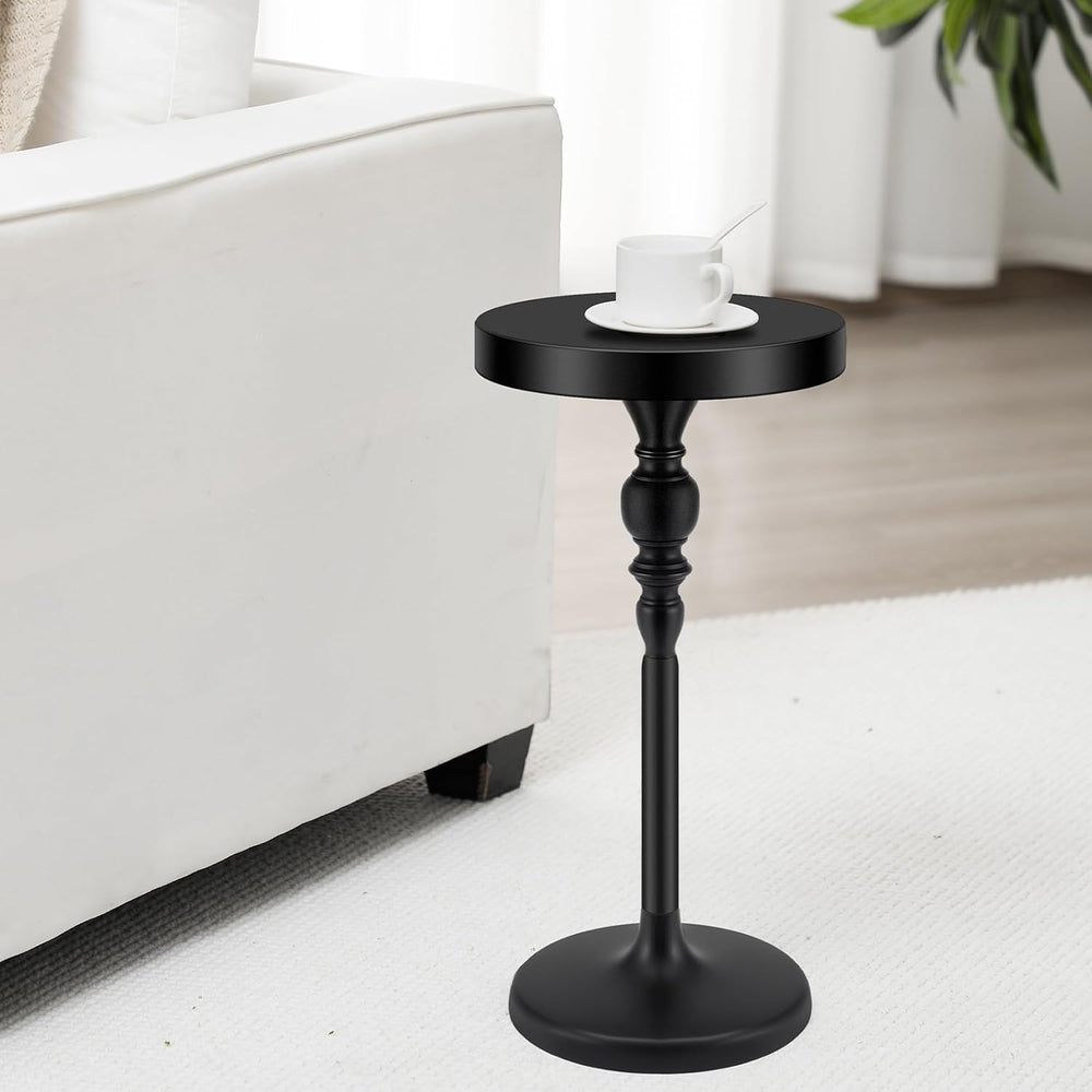 CroBlissful Black Metal Martini Table 9.5 x 9.5 x 20.5 Inches Round Drink Tab...