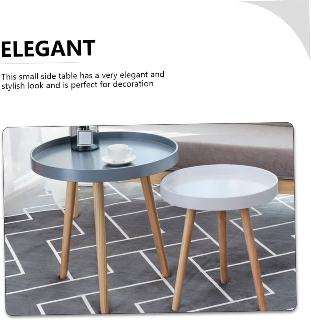 Totority Modern Mini Round Household Sofa Side Table White Small Nordic Style...