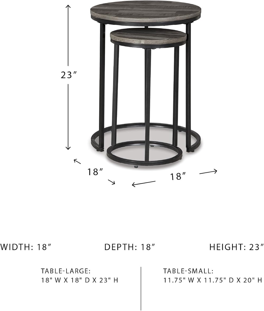 Signature Design by Ashley Gray Round Nesting Tables Set of 2