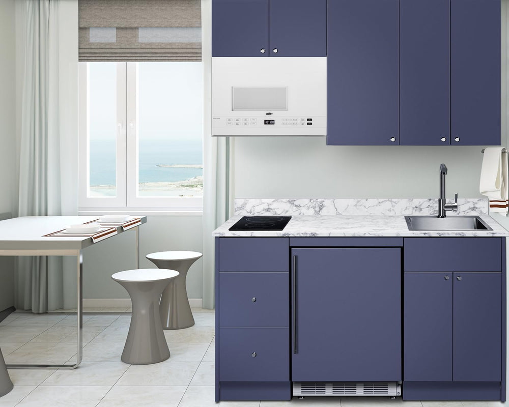 Summit 63" All in One Kitchenette, Navy Blue - CALDERAMN35I | Includes: ...