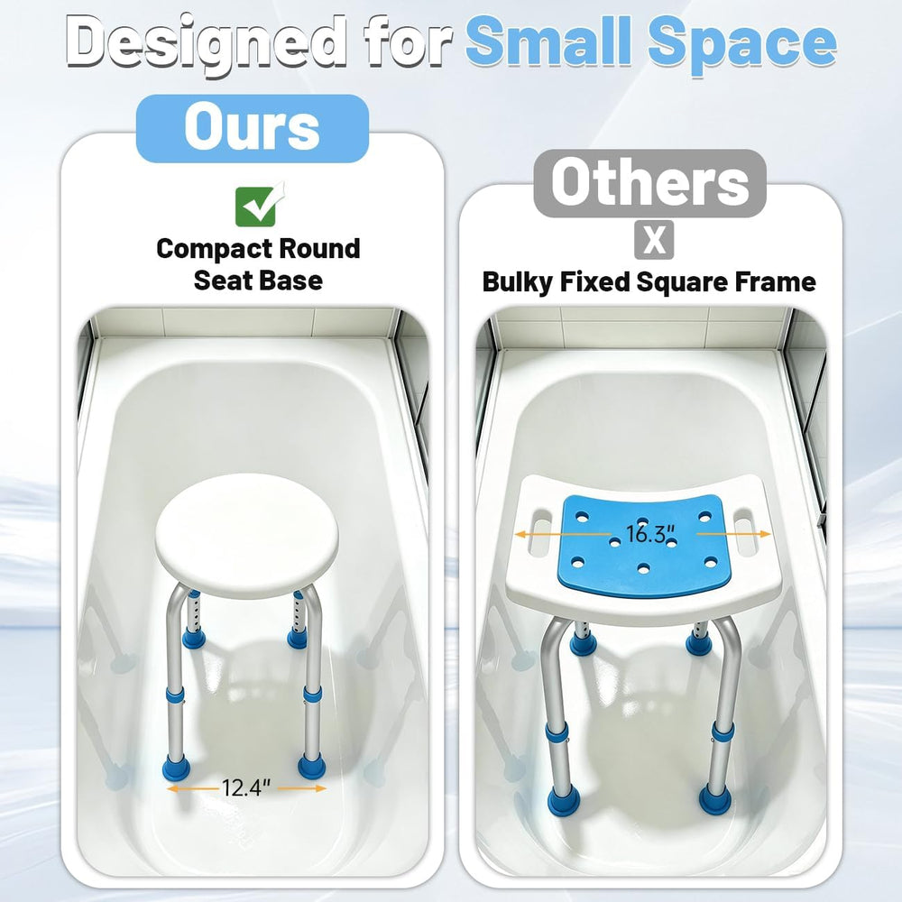 Adjustable Shower Chair for Inside Shower, HSA/FSA Eligible Round Shower Stoo...