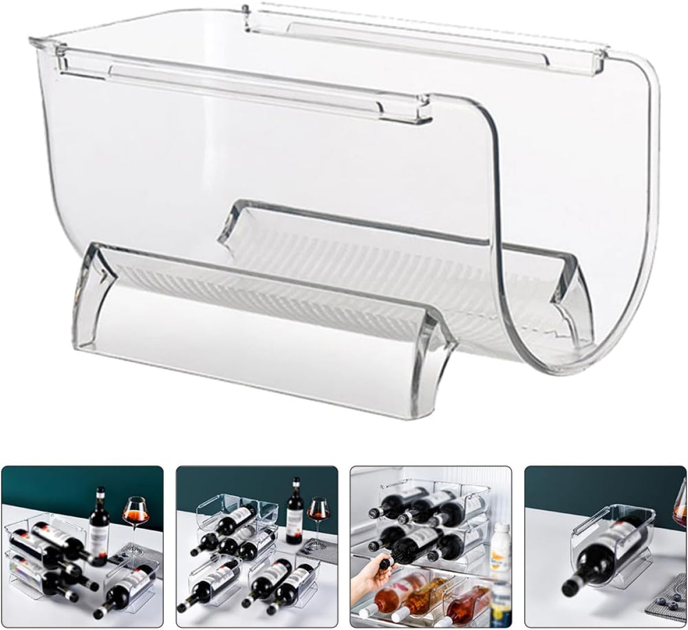 SHINEOFI 8Pcs Stackable Acrylic Wine Bottle Holder Wine Storage Rack Single L...
