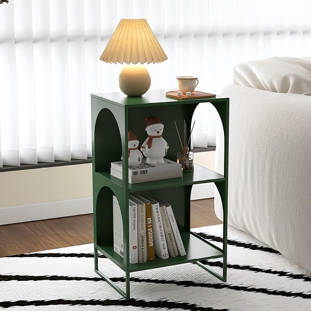Metal Storage Rack 3-Tier Display Stand Side Table End Table Bookshelf Storag...