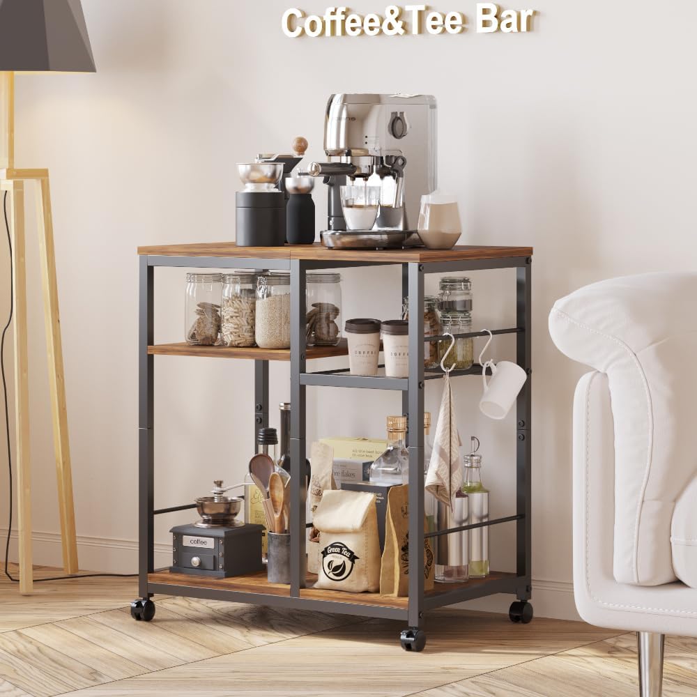 ZIWEI STAR Kitchen Microwave Cart, Microwave Stand, Small Kitchen cart, Baker...