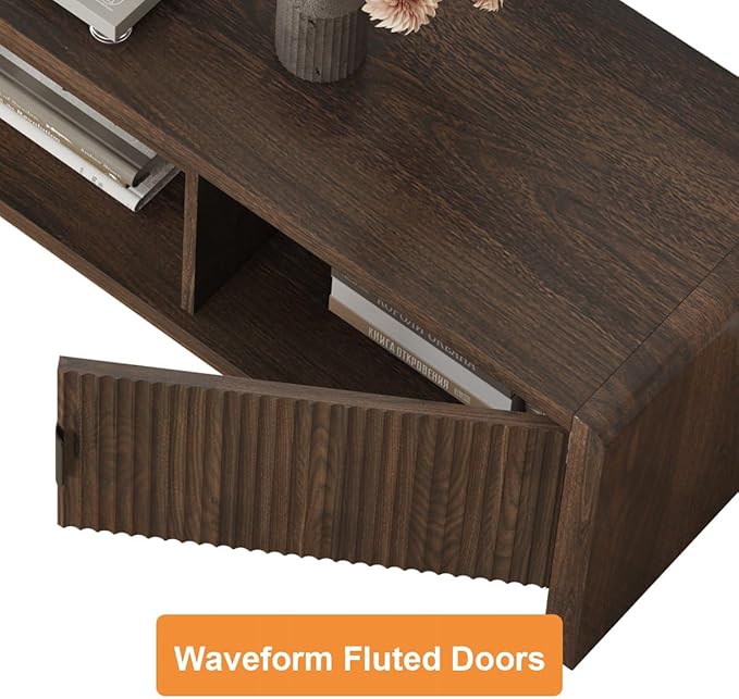 FATORRI TV Stand for 75/65/55 Inch TVs, Mid Century Modern Entertainment Cent...
