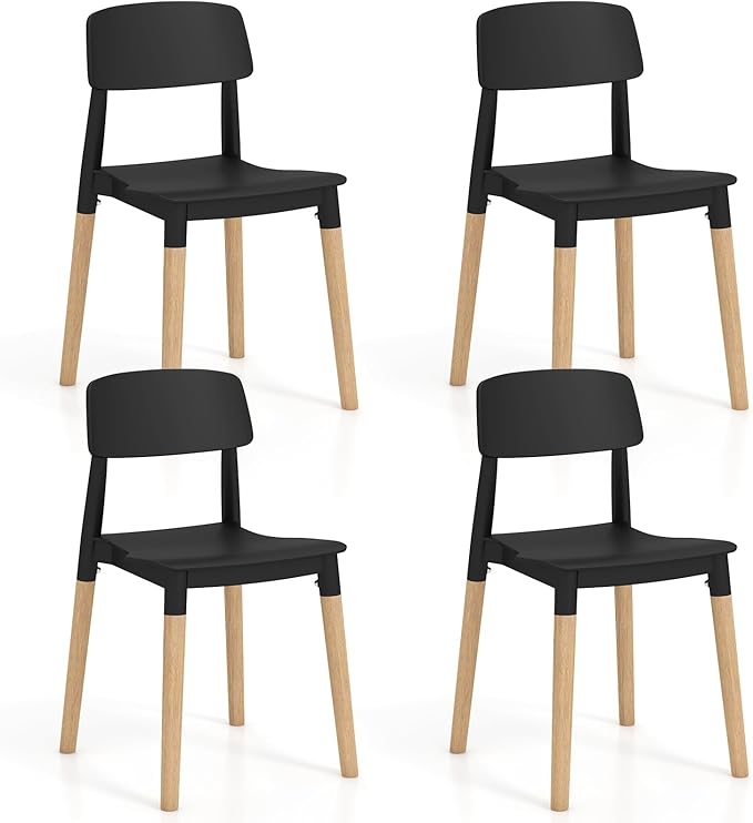 Giantex Modern Dining Chairs Set of 4, Plastic Dining Side Chair Set w/Sturdy...