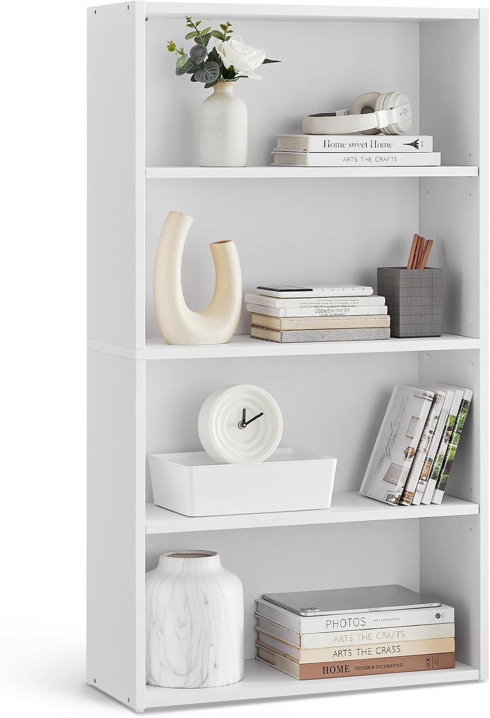VASAGLE 4-Tier Bookshelf, Storage Organizer, 23.6 x 9.5 x 42.4 Inches