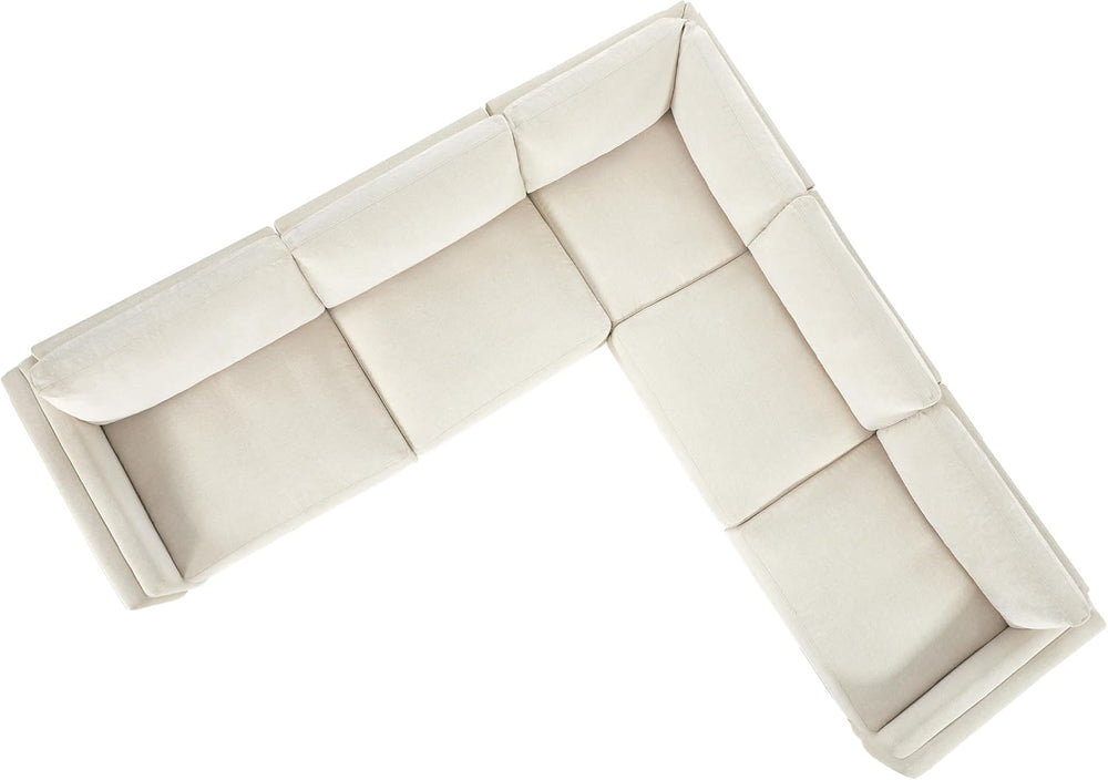 CHITA 114” Super Large Sectional Modular Sofa, Down Filled, 5 Seat, Linen | D...