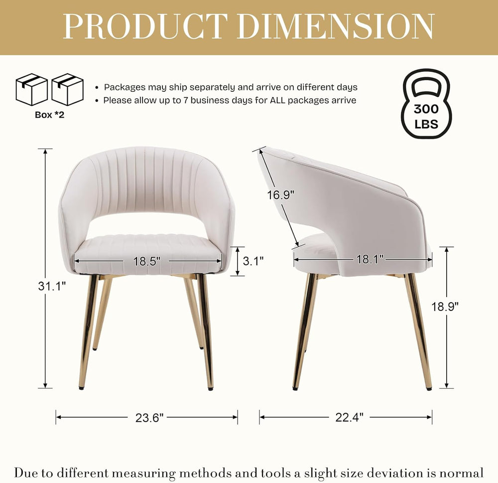Modern Dining Chairs Set of 4, Upholstered PU Leather Dining Room Chairs with...