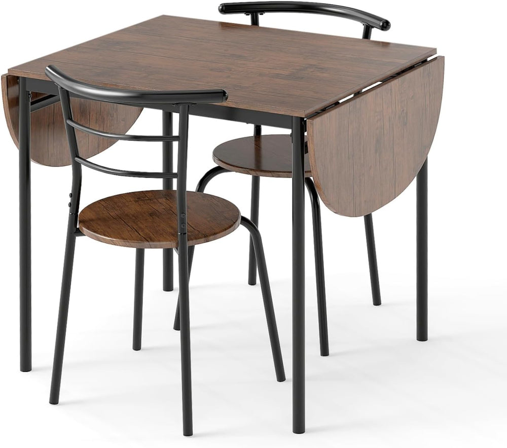 Giantex 3-Piece Dining Table Set for 2, 55-inches Drop Leaf Kitchen Table wit...
