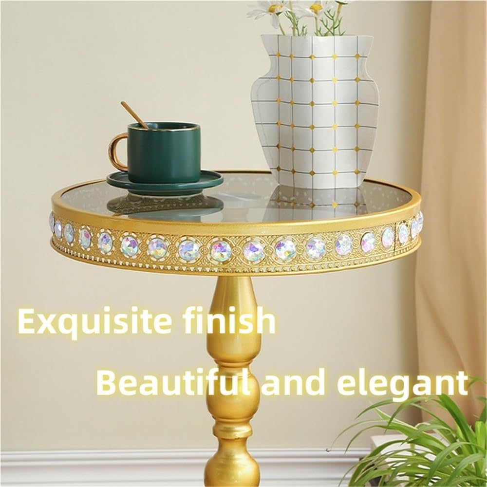 Black Round Side Table, Modern Metal Pedestal Drink Table, Metal Small End Ta...