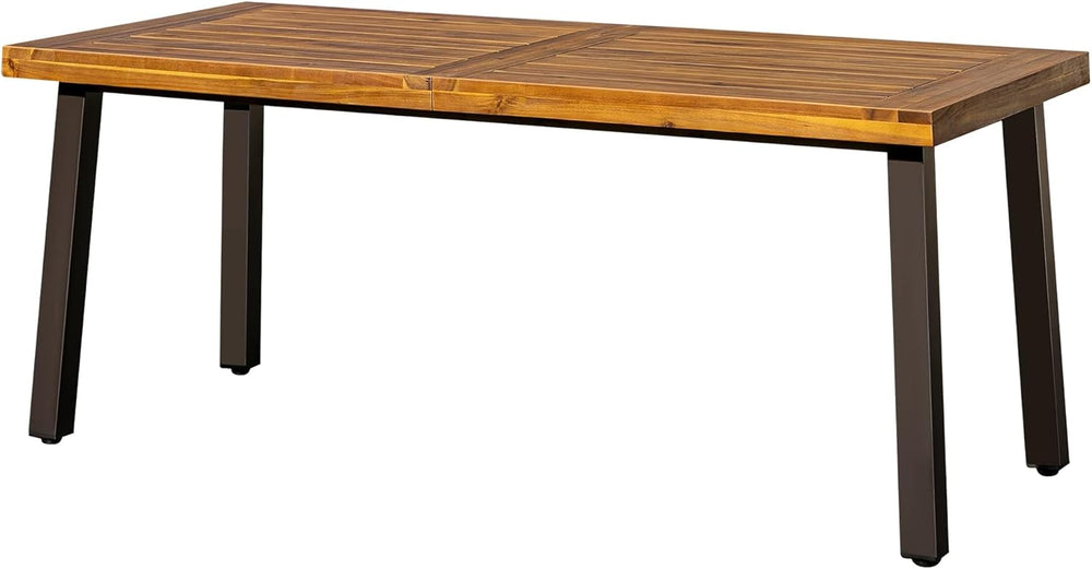 Devoko 6 Person Acacia Wood Dining Table for Kitchen,Natural | Farmhouse Kitc...