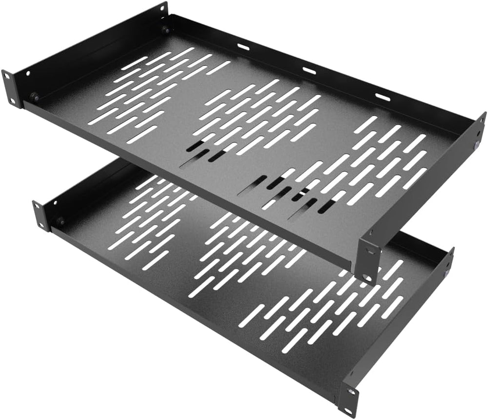 Beiyier 2PCS 1U Universal Server Rack Shelf, 10" Deep Vented Cantilever ...