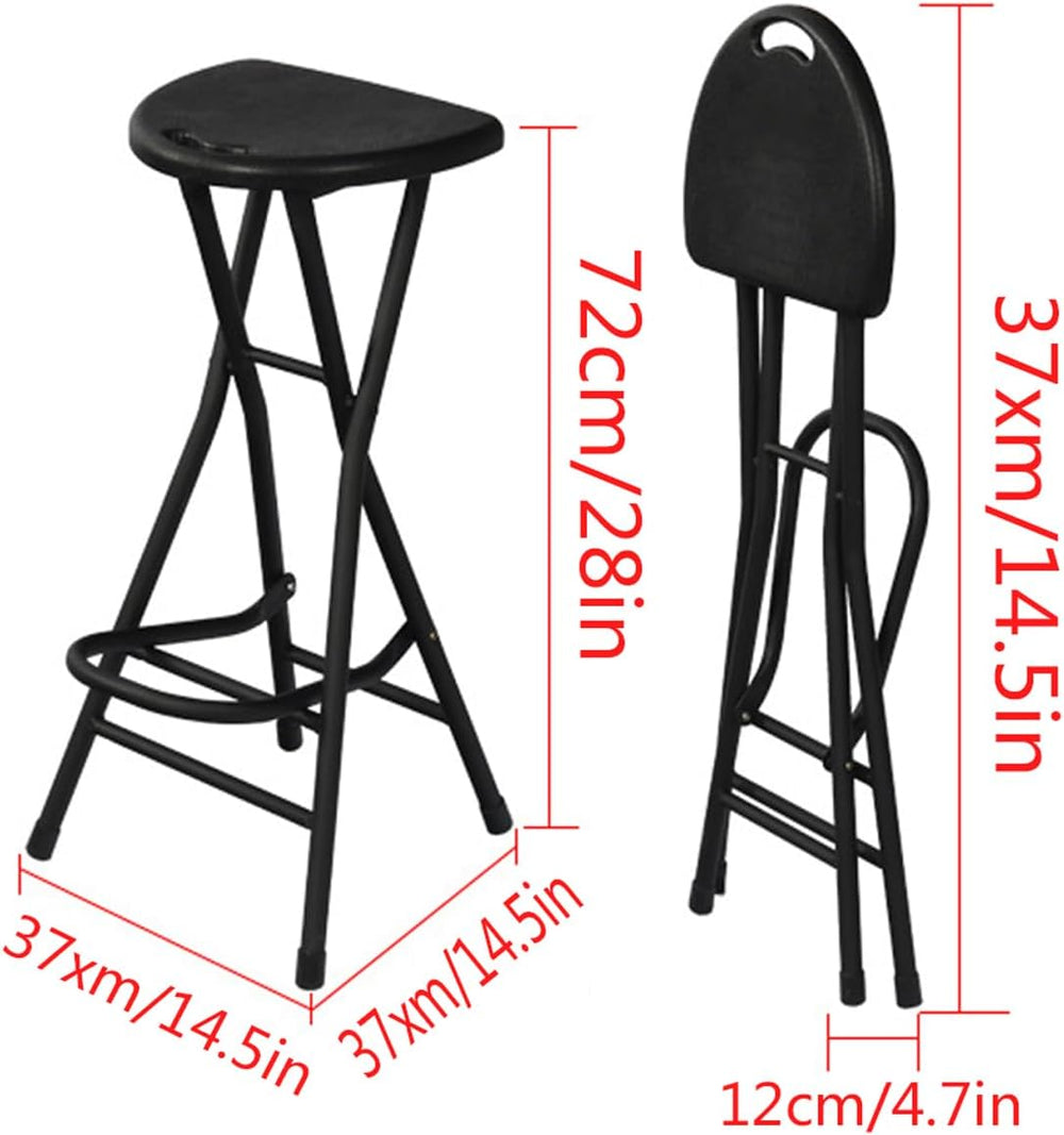 28 inch Black Bar Stool,Portable Stool for Adults Foldable Stools with Handle...