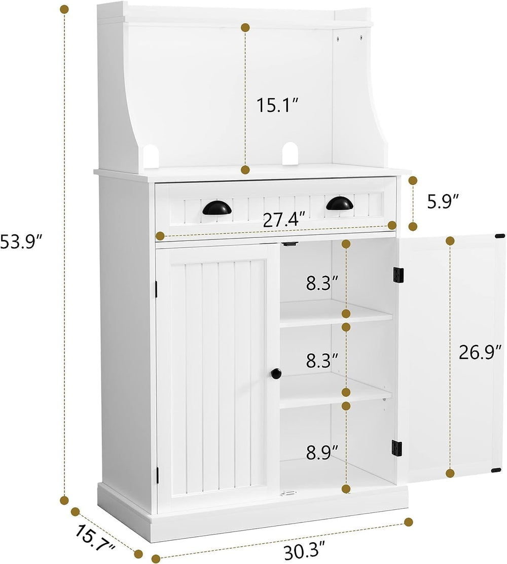 ARTPOWER 54" Kitchen Microwave Cabinet/Stand with Storage and Drawers, P...