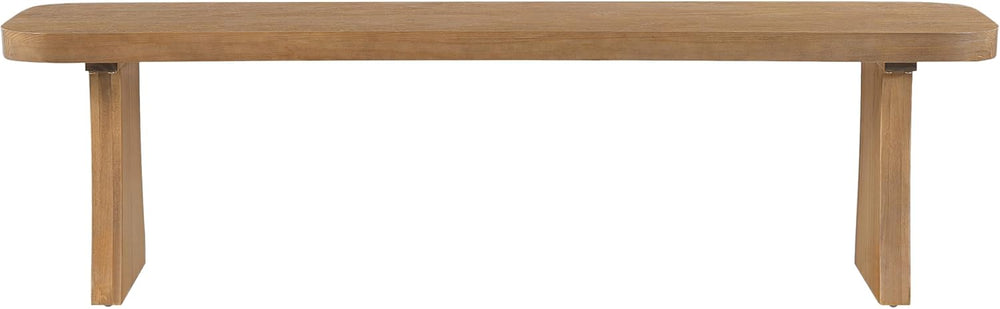 Merax 62.9" Solid Pine Dining Bench with Flared Legs – Rustic Wood Entry...