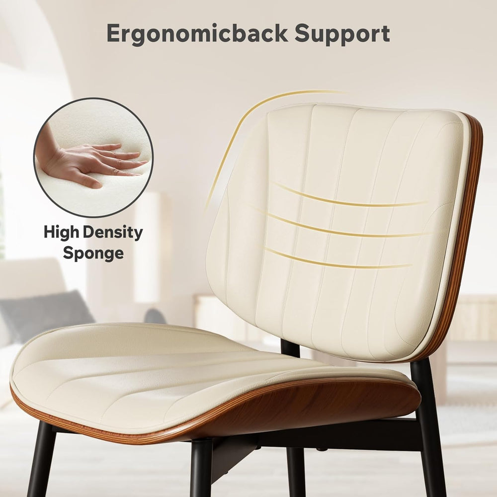 Dining Chairs Set of 2, Mid Century Modern Dining Room Chairs, Upholstered Fa...