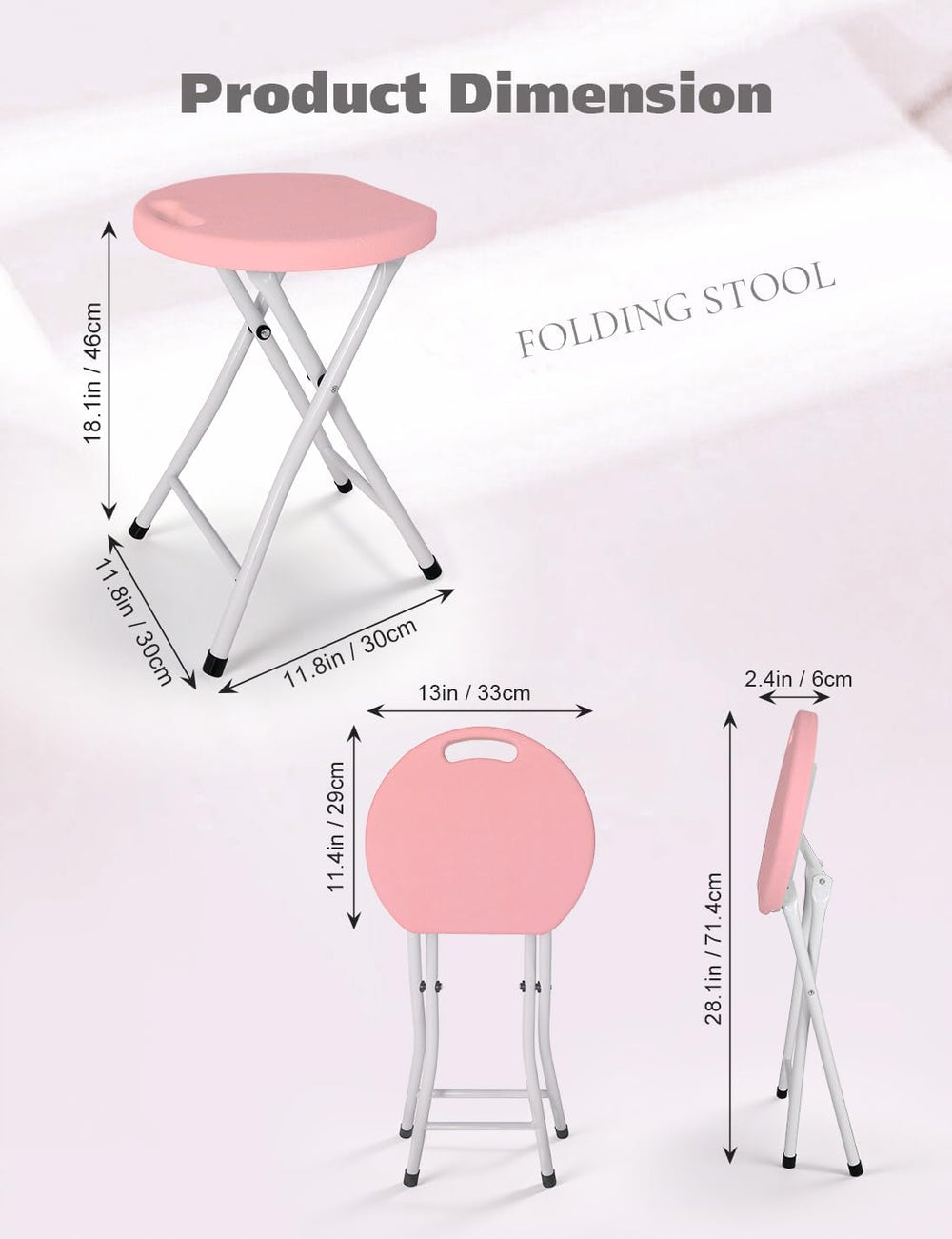 18 Inch Folding Stool with Handle