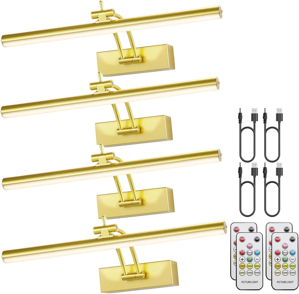 Yuichoy 4 Pack Picture Light Battery Operated for Wall, 12" Wireless Art...