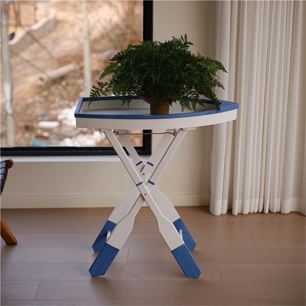 Wooden Ship Shape Side Table, Small Tables for Small Spaces, End Table for Li...