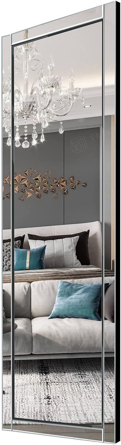 Syndra 56"x20" Wall Mounted Full Length Mirror with Reflect Frame, ...